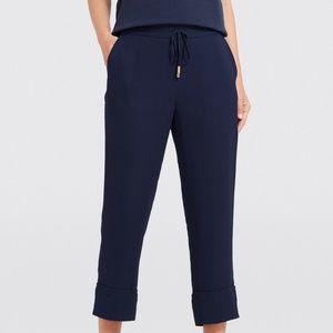 NWT Draper James Crepe Pants Nassau Navy so large